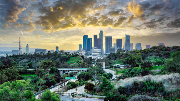 istock Los Angeles California sunset view 2205085472