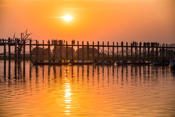 istock Sunset at U Bein Bridge, Mandalay 2205086421