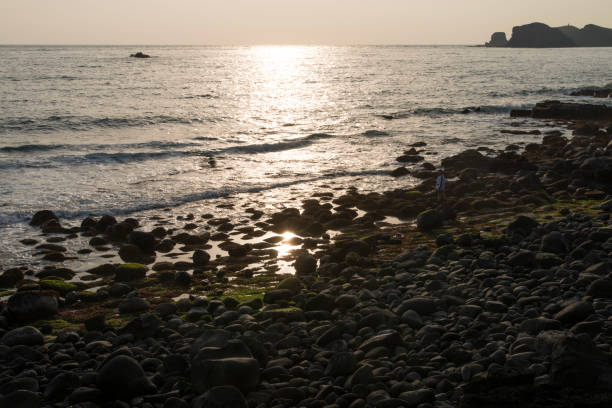 idyllic seascape during sunset