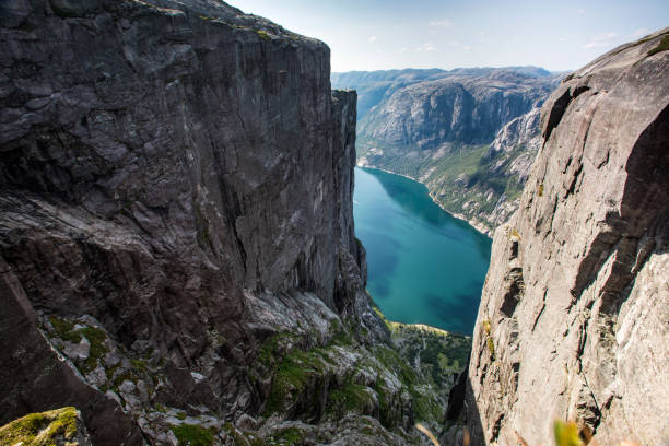 View over the fjords at Kjeragbolten in the south of Norway