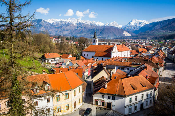 View over the village of Kamnik in the Julian Alps of Slovenia
