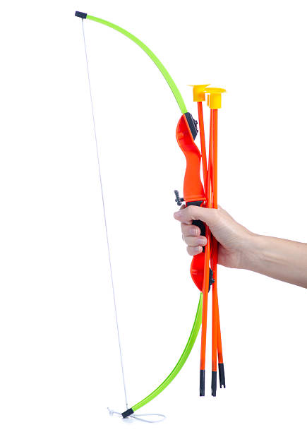 istock Children's toy bow and arrow in hand 2205091693