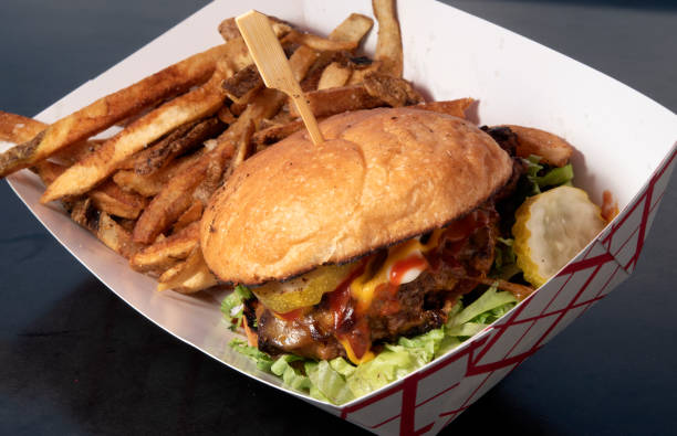 istock Deluxe Burger with Fries Side 2205092786