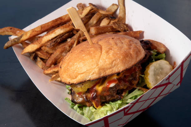 istock Deluxe Burger with Fries Combo 2205092793