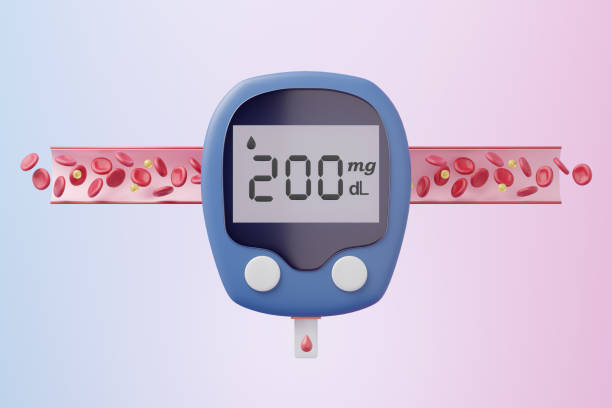 istock Blood glucose meter scanning sugar levels 2205098001