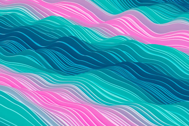 istock Colorful Wavy Lines, Wavy Data Chart, Finance Background 2205098735
