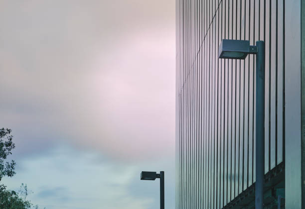 Details or fragments of modern architecture in Barcelona, ​​with order, lines, and geometry, backgrounds and beauty of architecture