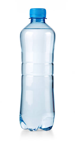 istock Plastic water bottle with blue cap on white background 2205108870