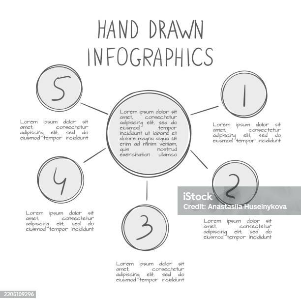Handdrawn Infographic Blocks Text And Numbers Editable Vector ...