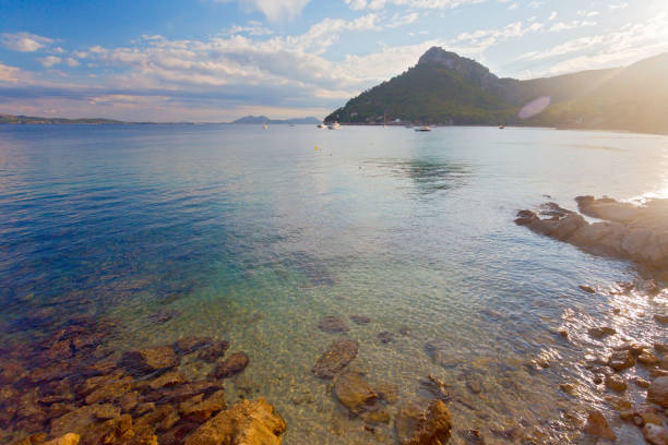 Panoramic view of beautiful Formentor Beach, Mallorca Island, Spain