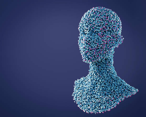 istock Abstract 3D Female Portrait Exploring AI and Technology in Vibrant Hues 2205116089