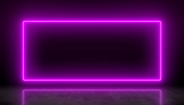 istock Illustation of glowing neon rectangle in magenta 2205119655