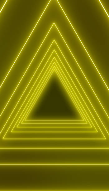 istock Illustation of many triangles in neon yellow 2205119752