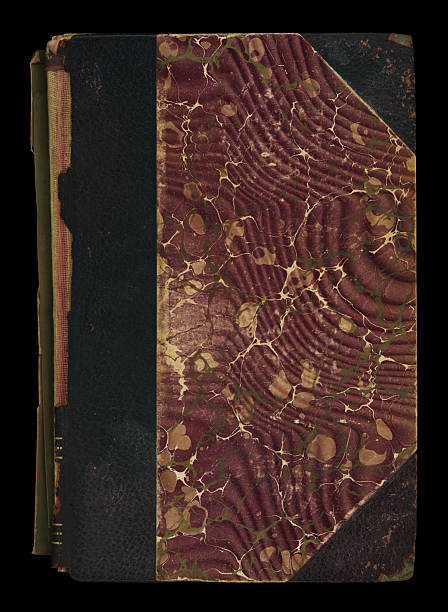 istock Antique Maroon Paper Marbling Hardcover Book 2205123002