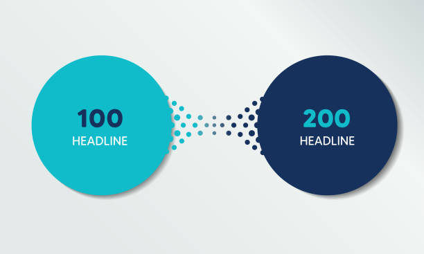 schemat 2 elementów, schemat. dwa połączone okręgi. szablon infografiki. - dwa przedmioty stock illustrations