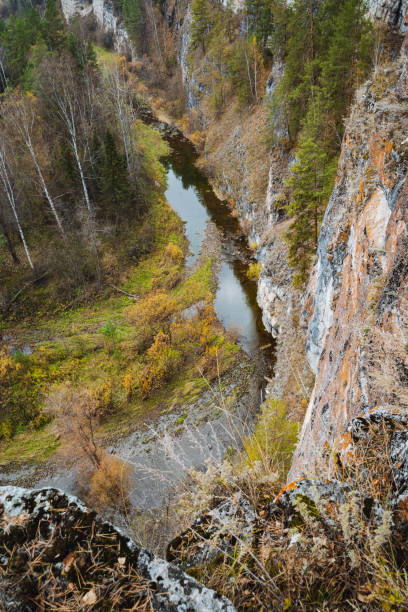 istock A picturesque river gracefully winds its way through a narrow canyon, enveloped by an array of diverse trees and rugged, weathered rocks that together enhance its stunning natural beauty 2205126850