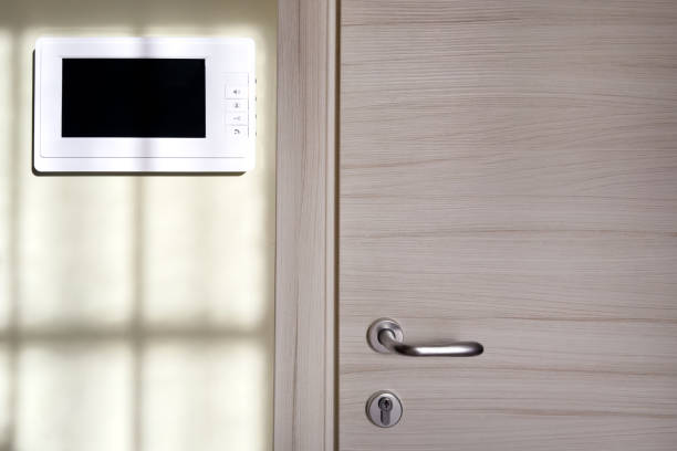 istock Modern door design with electronic panel in a contemporary apartment 2205135009