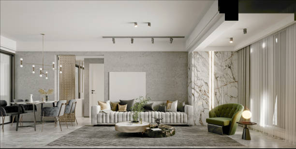 istock 3d render of apartment interior  living and dining room 2205141098