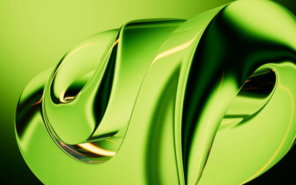 istock Abstract green gradient glass background with smooth transitions of color, 3d rendering. 2205142348