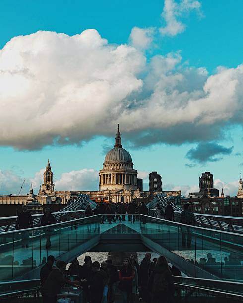 istock St Paul cathedral and the millennium bridge. 2205147373