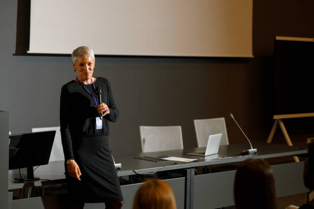 istock Businesswoman Speaking at a Conference 2205147569