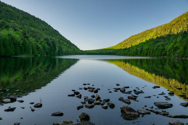 istock Rocks in the Shallow Waters of Bubble Pond 2205154443