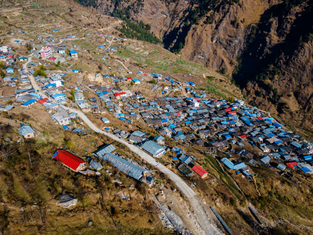 istock Drone View of Mountain village Gatlang 2205163799