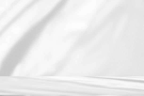 istock Wall interior background, studio and backdrops show products.with shadow from window color white . background for text insertion and presentation product 2205165168