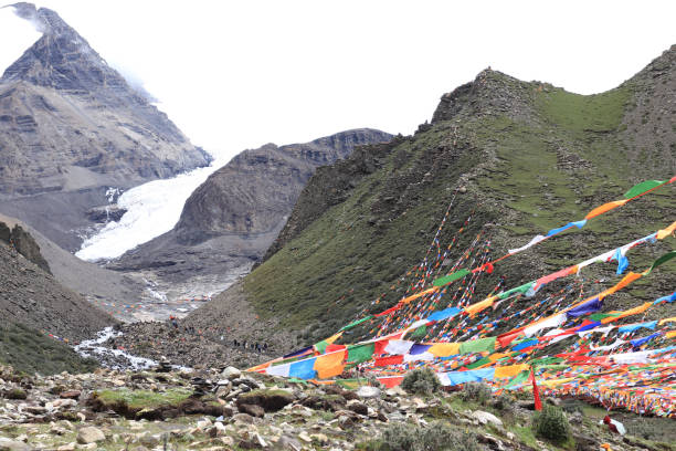 istock Colorful Prayer Flags in a Valley 2205170358