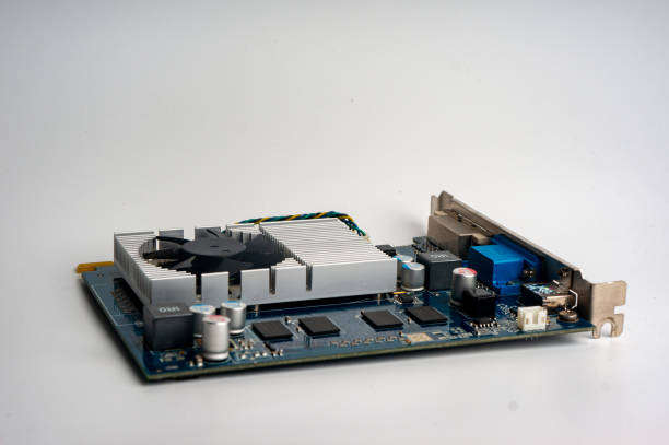 istock Electronic printed circuit board of a video card 2205172261