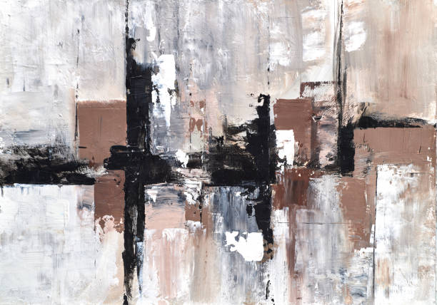 istock Contemporary abstract painting with bold lines and geometric shapes, perfect for adding a modern touch to spaces that need a stylish and artistic focal point 2205189605
