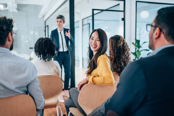istock Confident businesswoman attending a seminar. 2205191743