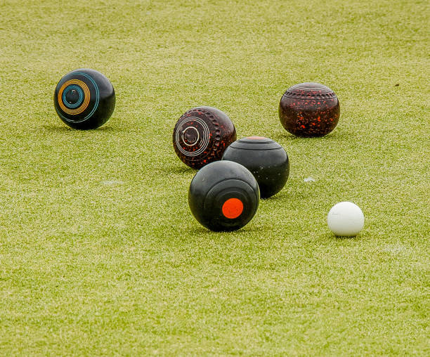 istock lawn bowls and the jack 2205192860