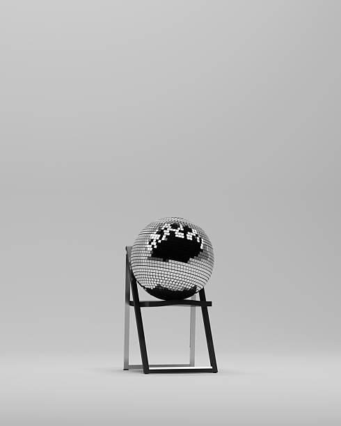 istock Black White chair disco glitter ball minimalist modern angular sleek 2205194744