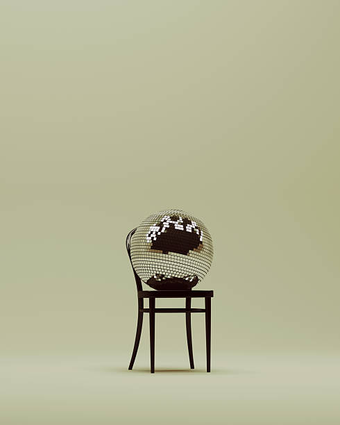 istock Chair Disco Glitter Ball Minimalist Classic Sleek black 2205195641