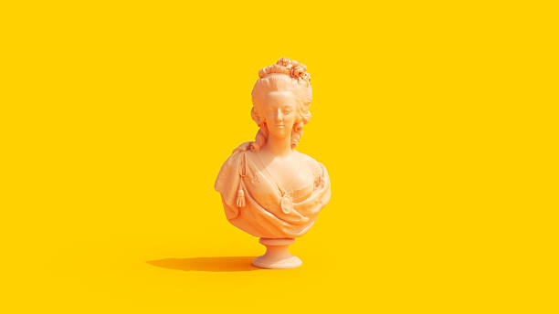 istock Marie Antoinette Bust Yellow Background front view 2205196324
