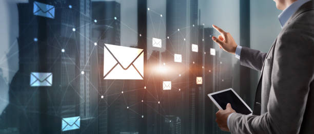 istock Email connections digital concept. Sending and receiving emails 2205196385