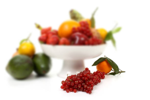 Composition of several fruits on a fruit-dish.