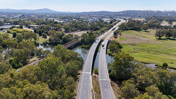 istock Road and rail bridges crossing the Murray River between Albury and Wodonga 2205214779