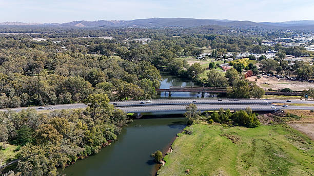 istock Road and rail bridges crossing the Murray River between Albury and Wodonga 2205214851