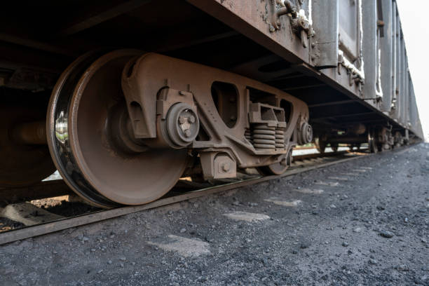 istock Close up of the railway tracks for transporting coal 2205215613