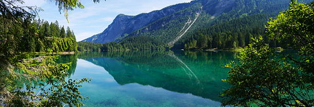 istock Trentino, Italy: Panorama of lake Tovel 2205226888