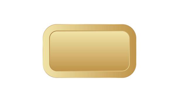 istock Elegant gold nameplate with rounded edges ideal for personalized engravings and professional use 2205227071