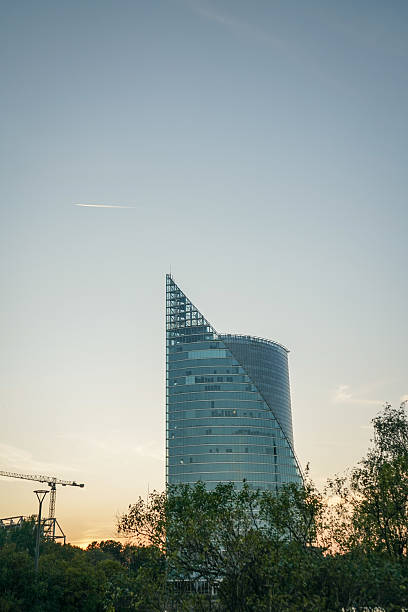 istock Glass building and sunset 2205232094