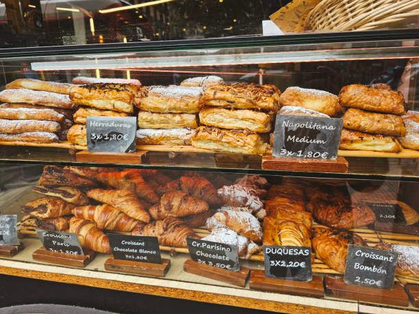 istock Assorted Fresh Pastries on Display at a Bakery in Barcelona 2205232468