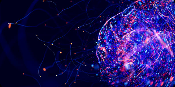 istock Neural network digital brain. Artificial intelligence concept. Futuristic cybernetic technology. Quantum AI structure. 3d render illustration 2205233058