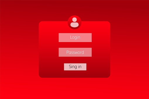 User Login Interface With Bright Red Theme And Simple Button Elements ...