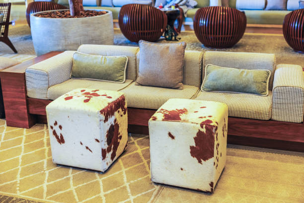 Soft with pillows in modern living room