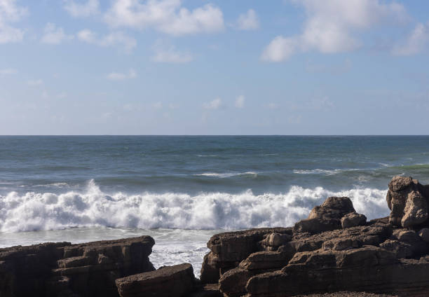 The rocky coast of Ericeira, Costa Lisboa, Portugal.