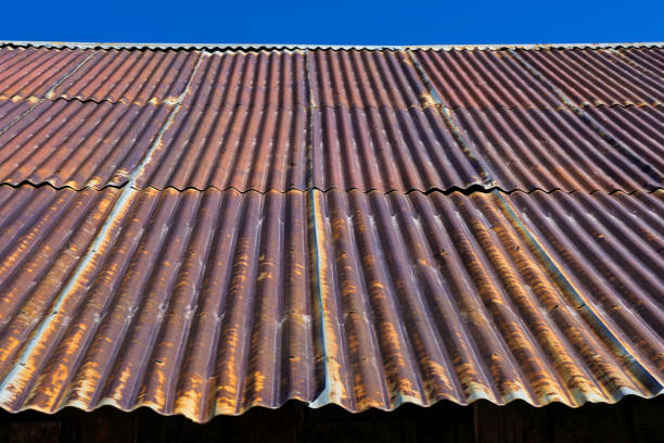 istock Corrugated Metal Roof on Old Barn 2205241642